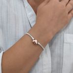 Chavin Pandora Tarzı Gümüş Kaplama Rose Kalp Bileklik Eh01rs