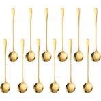 Chavin Paslanmaz Çelik Gold 12 Adet 18 cm Uzun Tatlı Latte Dondurma Kaşığı CIN510SR-12