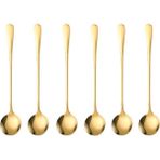 Chavin Paslanmaz Çelik Gold 6 Adet 18 cm Uzun Tatlı Latte ve Dondurma Kaşığı CIN510SR-6