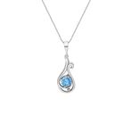 Chavin Topaz ve Zirkon Taşlı Lale Figürlü Gümüş Kadın Kolye