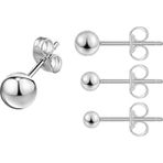 Chavin Yuvarlak Gri 3/4/5 mm. Set Kadın Erkek Çelik Küpe ep12by
