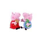 Chaviv Do Kumik Peppa Pig ve George 2 Li Set 25 cm Peluş Oyuncak (Yurt Dışından) - Pembe – Mavi