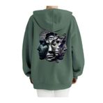 Che Bros Tasarım Baskılı Oversize Kapüşonlu Kadın-Erkek Sweatshirt Haki L cheNM143