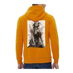 Che Bros Tasarım Baskılı Oversize Kapüşonlu Kadın-Erkek Sweatshirt Hardal L cheNM180