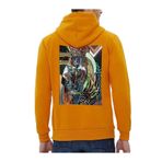 Che Bros Tasarım Baskılı Oversize Kapüşonlu Kadın-Erkek Sweatshirt Hardal L cheNM214
