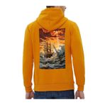 Che Bros Tasarım Baskılı Oversize Kapüşonlu Kadın-Erkek Sweatshirt Hardal L cheNM247