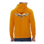 Che Bros Tasarım Baskılı Oversize Kapüşonlu Kadın-Erkek Sweatshirt Hardal L cheNM303