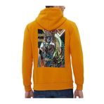 Che Bros Tasarım Baskılı Oversize Kapüşonlu Kadın-Erkek Sweatshirt Hardal M cheNM215