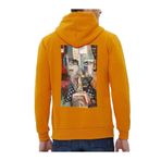 Che Bros Tasarım Baskılı Oversize Kapüşonlu Kadın-Erkek Sweatshirt Hardal M cheNM228