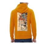 Che Bros Tasarım Baskılı Oversize Kapüşonlu Kadın-Erkek Sweatshirt Hardal M cheNM275