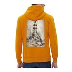 Che Bros Tasarım Baskılı Oversize Kapüşonlu Kadın-Erkek Sweatshirt Hardal M cheNM307