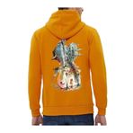 Che Bros Tasarım Baskılı Oversize Kapüşonlu Kadın-Erkek Sweatshirt Hardal S cheNM175