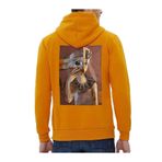 Che Bros Tasarım Baskılı Oversize Kapüşonlu Kadın-Erkek Sweatshirt Hardal S cheNM193