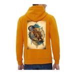 Che Bros Tasarım Baskılı Oversize Kapüşonlu Kadın-Erkek Sweatshirt Hardal S cheNM233