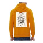 Che Bros Tasarım Baskılı Oversize Kapüşonlu Kadın-Erkek Sweatshirt Hardal S cheNM277