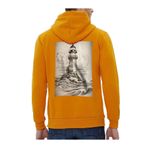 Che Bros Tasarım Baskılı Oversize Kapüşonlu Kadın-Erkek Sweatshirt Hardal XL cheNM308