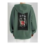 Che Bros Tasarım Baskılı Oversize kapüşonlu Kadın-Erkek Sweatshirt KARTAL Siyah S cheNM322