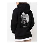 Che Bros Tasarım Baskılı Oversize kapüşonlu Kadın-Erkek Sweatshirt KARTAL Siyah S cheNM366