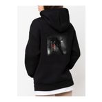 Che Bros Tasarım Baskılı Oversize kapüşonlu Kadın-Erkek Sweatshirt KARTAL Siyah S cheNM383