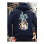 Che Bros Tasarım Baskılı Oversize Kapüşonlu Kadın-Erkek Sweatshirt Lacivert L cheNM403