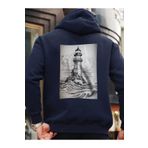 Che Bros Tasarım Baskılı Oversize Kapüşonlu Kadın-Erkek Sweatshirt Lacivert L cheNM538