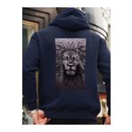 Che Bros Tasarım Baskılı Oversize Kapüşonlu Kadın-Erkek Sweatshirt Lacivert M cheNM480