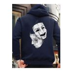 Che Bros Tasarım Baskılı Oversize Kapüşonlu Kadın-Erkek Sweatshirt Lacivert M cheNM523