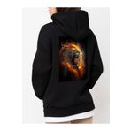 Che Bros Tasarım Baskılı Oversize Kapüşonlu Kadın-Erkek Sweatshirt Siyah L cheNM608
