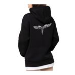 Che Bros Tasarım Baskılı Oversize Kapüşonlu Kadın-Erkek Sweatshirt Siyah L cheNM687