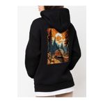 Che Bros Tasarım Baskılı Oversize Kapüşonlu Kadın-Erkek Sweatshirt Siyah M cheNM541