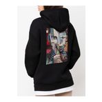 Che Bros Tasarım Baskılı Oversize Kapüşonlu Kadın-Erkek Sweatshirt Siyah M cheNM611