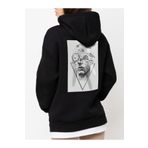 Che Bros Tasarım Baskılı Oversize Kapüşonlu Kadın-Erkek Sweatshirt Siyah M cheNM662