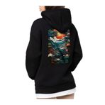 Che Bros Tasarım Baskılı Oversize Kapüşonlu Kadın-Erkek Sweatshirt Siyah S cheNM565