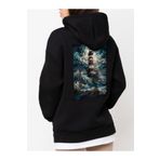 Che Bros Tasarım Baskılı Oversize Kapüşonlu Kadın-Erkek Sweatshirt Siyah S cheNM580