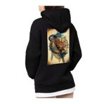 Che Bros Tasarım Baskılı Oversize Kapüşonlu Kadın-Erkek Sweatshirt Siyah S cheNM616