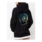 Che Bros Tasarım Baskılı Oversize Kapüşonlu Kadın-Erkek Sweatshirt Siyah S cheNM628