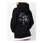 Che Bros Tasarım Baskılı Oversize Kapüşonlu Kadın-Erkek Sweatshirt Siyah S cheNM681