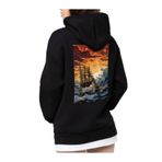 Che Bros Tasarım Baskılı Oversize Kapüşonlu Kadın-Erkek Sweatshirt Siyah XL cheNM631