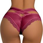 CheChury String tanga kadın külotu seksi düşük bel string tanga külot seksi iç çamaşırı tanga nefes alır külot iç çamaşırı rahat iç çamaşırı yumuşak bikini külot külot hipster külot, Kırmızı, XXL