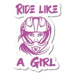 Check6 Ride Like A Girl | Dirt Bike Racing |Harika Hediye Fikri|Harika Hediye Fikri|Çıkartma Çıkartması|2 Paket|5 İnç Çıkartmalar|FBAS11126