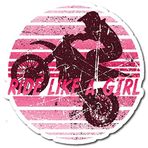 Check6 Ride Like A Girl | Dirt Bike Racing |Harika Hediye Fikri|Harika Hediye Fikri|Çıkartma Çıkartması|2 Paket|5 İnç Çıkartmalar|FBAS11127