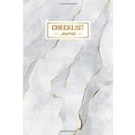 Checklist Journal: Plan and Track Your Tasks and Set Goals for Optimum Productivity with White and Golden Marble Cover | Simple To-Do List Notebook for Womenv with Checkboxes and 3 Top Priorities