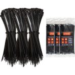 chedi Kablo Bağı 3,6x250 mm 300'lü Paket Çok Amaçlı Kablo Bağları, 25 cm Premium Kalite Siyah Kablo Klipsi, Plastik Kelepçe - 25 cm - 3,6X250 mm - 300'lü Paket