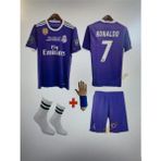 Cheecky Chic Ronaldo Yeni Sezon Çocuk Mor Forma Çorap ve Bileklik Hediyeli 4lü Set - 11 - 12 Yaş