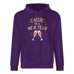 Cheers to a New Year Hoodie – Cepli kapüşonlu kazak, eğlenceli kapüşonlu kazak, rahat üst giyim, Koyu Eflatun, 4XL