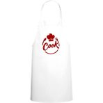 Chef Şapkası & Cook Yazı Tasarım Özel Baskılı Chef Mutfak Önlüğü Beyaz