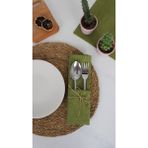 Chef Taste Mien Tekli Hasır Örgü Amerikan Servis Tabak Altlığı - Hasır Supla - 35 x 35 cm - Kahverengi