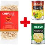 Chefline Asia Egg Noodle + De&co Bebek Mısır + De&co Soya Filizi