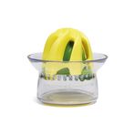 Chef'n Juicester Jr 2'si 1 arada narenciye sıkacağı, limon, misket limonu ve portakal için meyve sıkacağı, limon sıkacağı, mutfak yardımcısı misket limonu sıkacağı, 2 başlıklı ve ölçüm kabı, plastik,