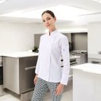 Chefpro Kadın Beyaz Şef Ceketi Aşçı Kıyafeti - XL